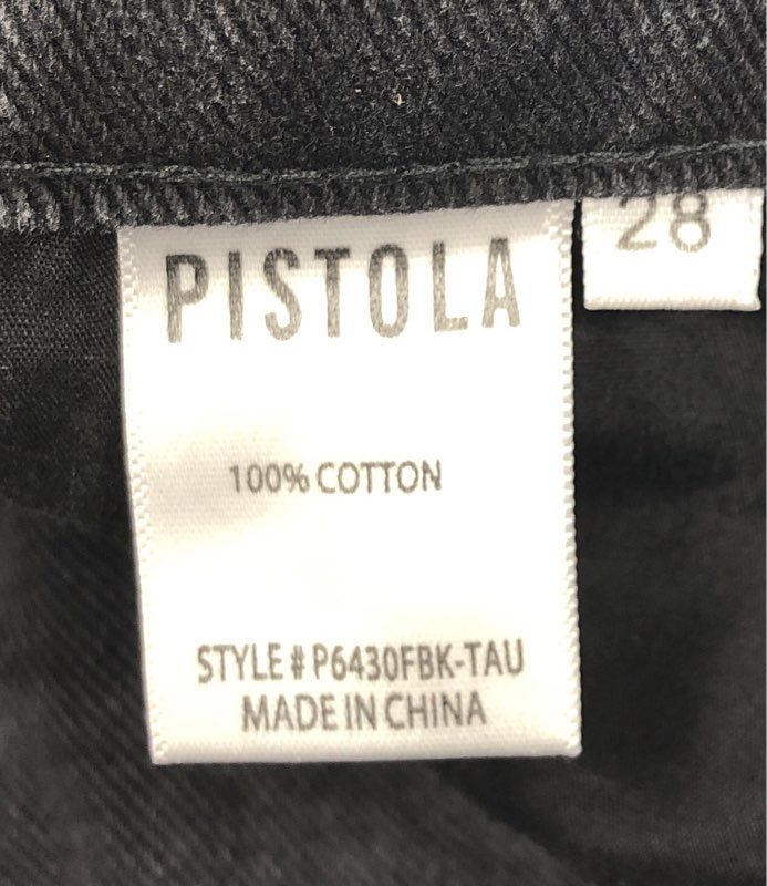 Pistola Women's Black Tasha High Rise Straight Distressed Jeans Sz 28