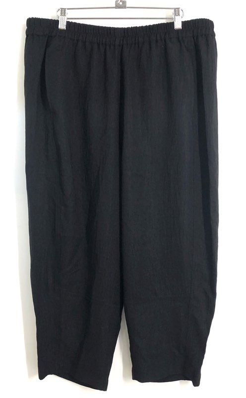 Max Studio London Women's Black Elastic Waist Pull-On Textured Pants Sz 1X NWT