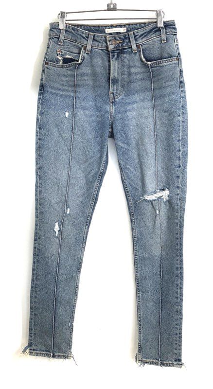 Levi's Women's 721 Vintage High Rise Skinny Blue Distressed Seam Jeans Sz 28