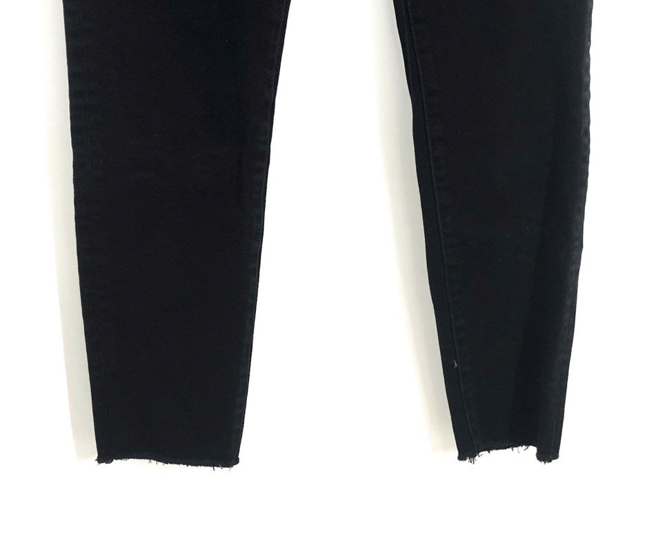Banana Republic Women's Black High-Rise Skinny Premium Denim Frayed Hem Sz 26 R