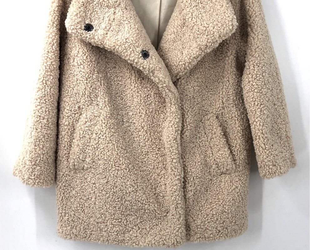 Banana Republic Women's Tan Sherpa Teddy Jacket - Size XS