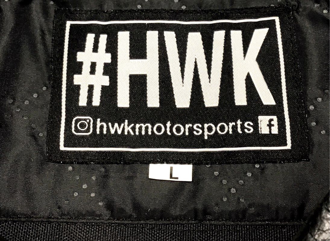 HWK Men's Leather Motorcycle Biker Jacket Black Asymmetrical Zip Size L