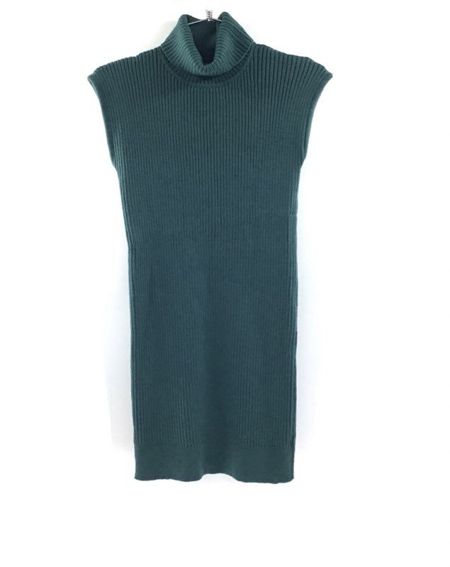 Isaacson's Women's Green Turtleneck Sleeveless Sweater Dress - Size 44 ...