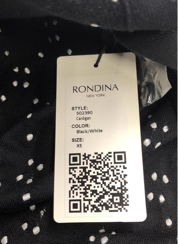 NWT Rondina Women's Black White Cardigan Sweater - Size XS
