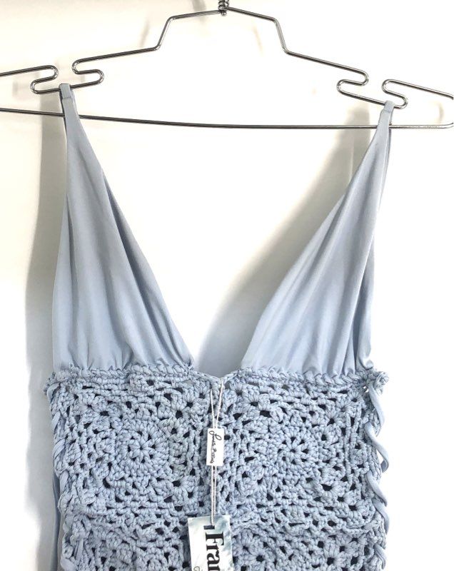 Frankies Bikinis Women's Lilah One Piece Swimsuit Booty Cloud Crochet Sz L NWT
