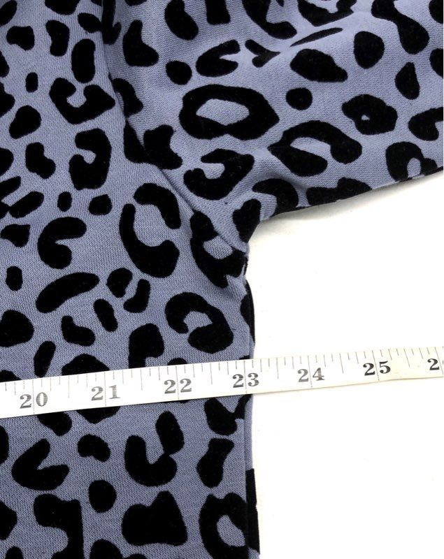 Von Dutch Unisex Cheetah Leopard Print Hoodie Dirty Blue Flocked Size M NWT