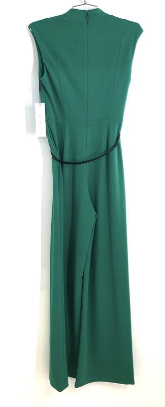Calvin Klein Women's Green Wide Leg Sleeveless Belted Jumpsuit NWT Size 2