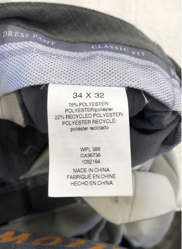 NWT Haggar Men's Stone Gray Dress Pant - Size 34WX32L