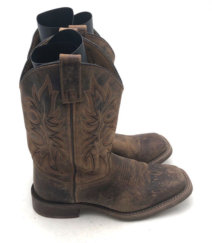Laredo 7835 Brown Distressed Leather Square Toe Cowboy Boots Men's Size 7D