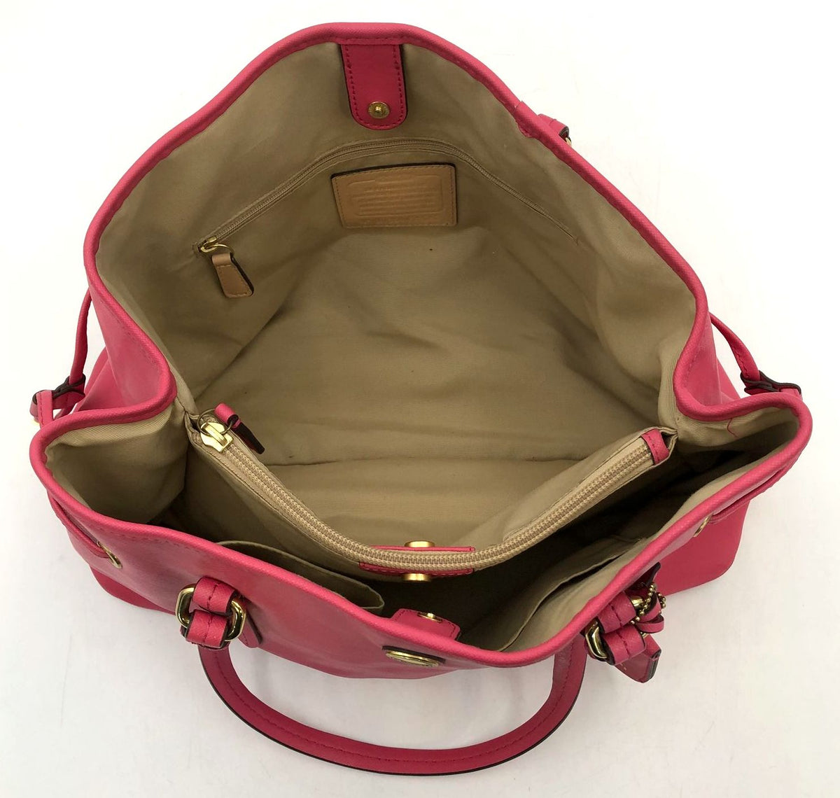Coach F29362 'Peyton' Pink Leather Carryall Shoulder Bag w/ Gold Accents (+COA)