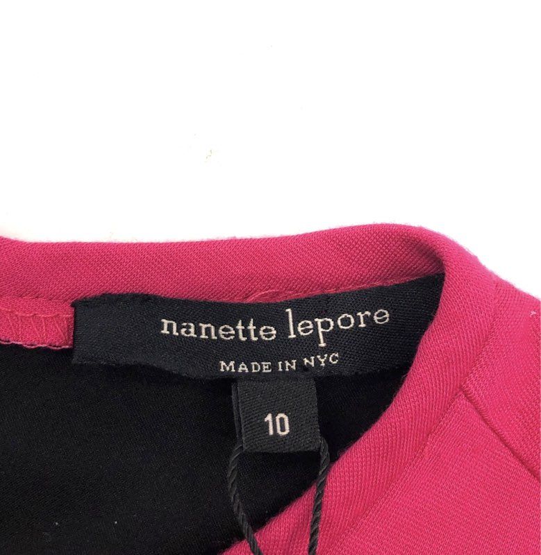 Nanette Lepore Women's Pink Kelly Dress Long Sleeve Pleated Knee Length Sz 10