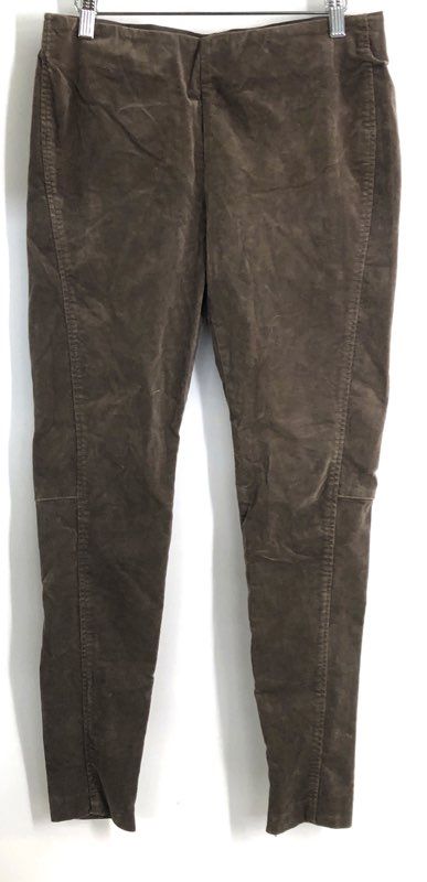 Lauren Ralph Lauren Women's Brown Corduroy Skinny Pull-On Ankle Zip Pants Sz 6