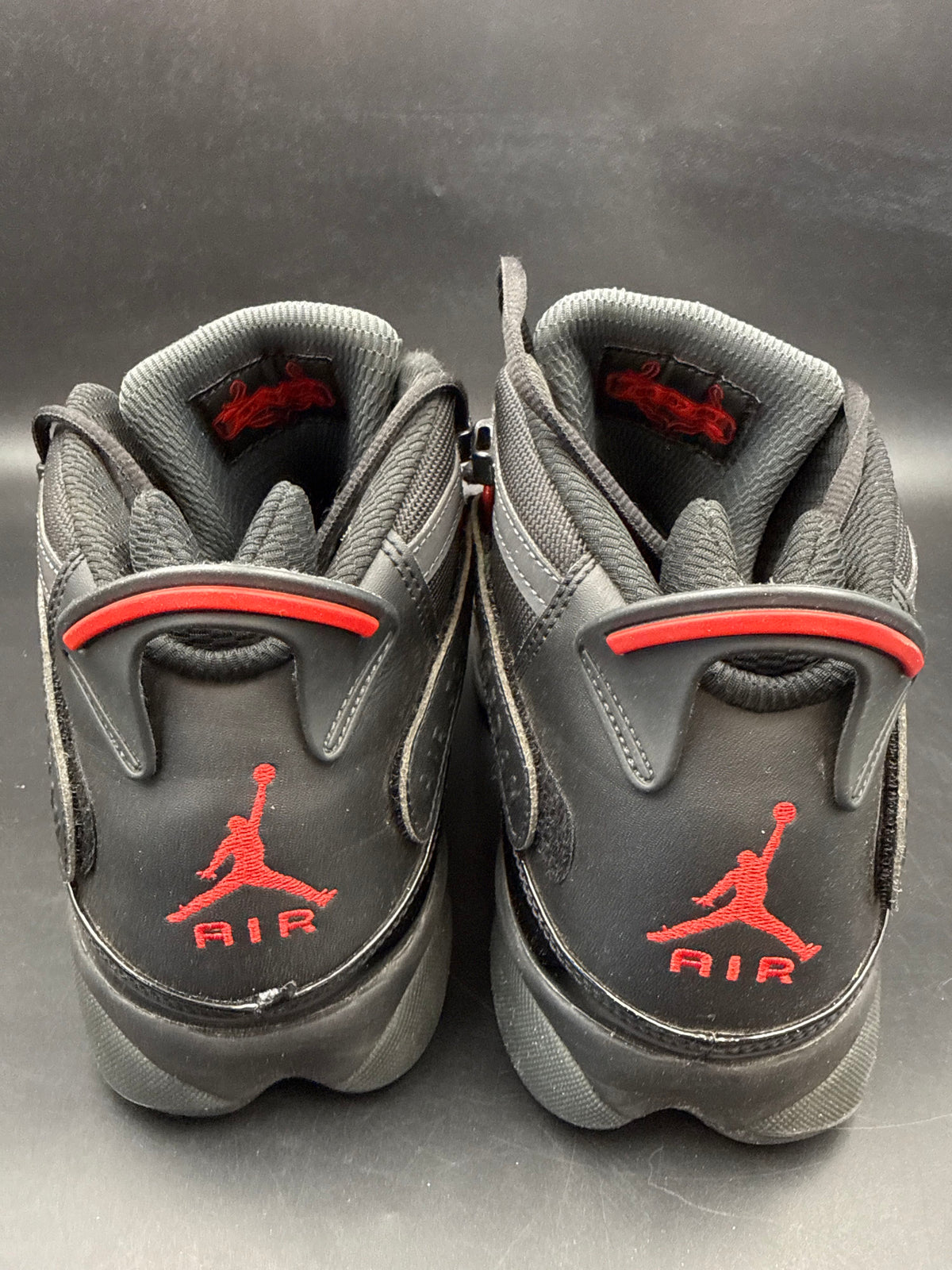 Nike Jordan 6 Rings Black Anthracite Fire Red Basketball Sneakers Size 12 COA
