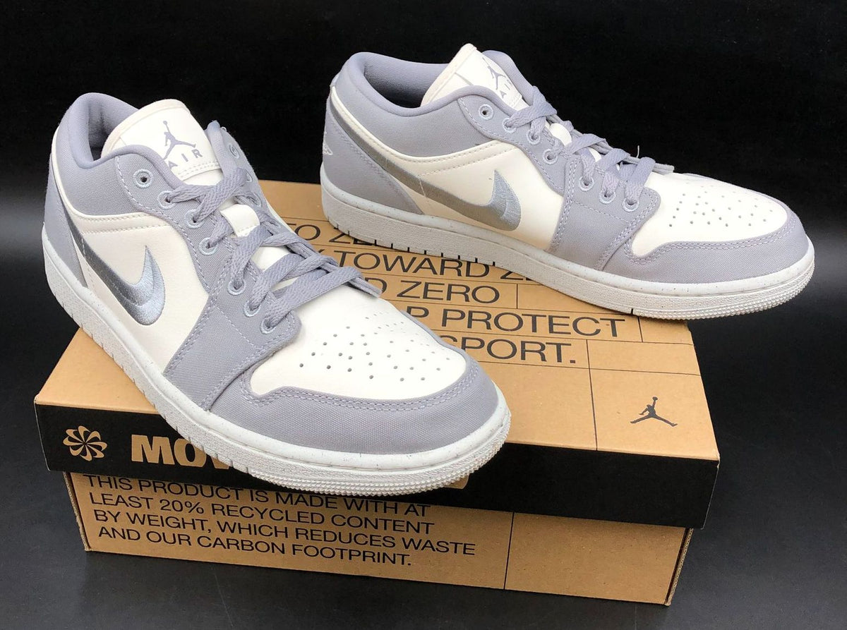 Nike Jordan 1 Low SE Women's 'Light Steel Grey' & White Sneakers - Size 9 (+COA)