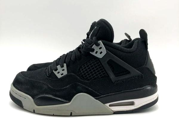 Nike Air Jordan 4 Boy's Retro 'Black Canvas' (GS) Sneakers-Size: 6.5Y (+COA)