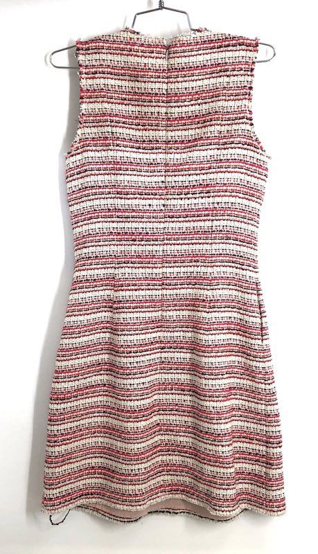 Rebecca Taylor Women's Optic Tweed Sleeveless Sheath Dress Red White NWT Sz 2