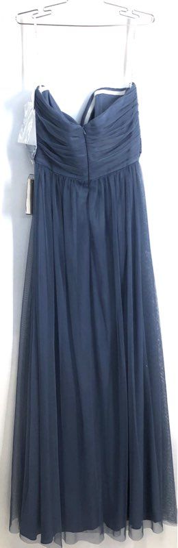 After Six Demetrios Women's Blue Lark Soft Tulle Strapless Gown Dress NWT Sz 14