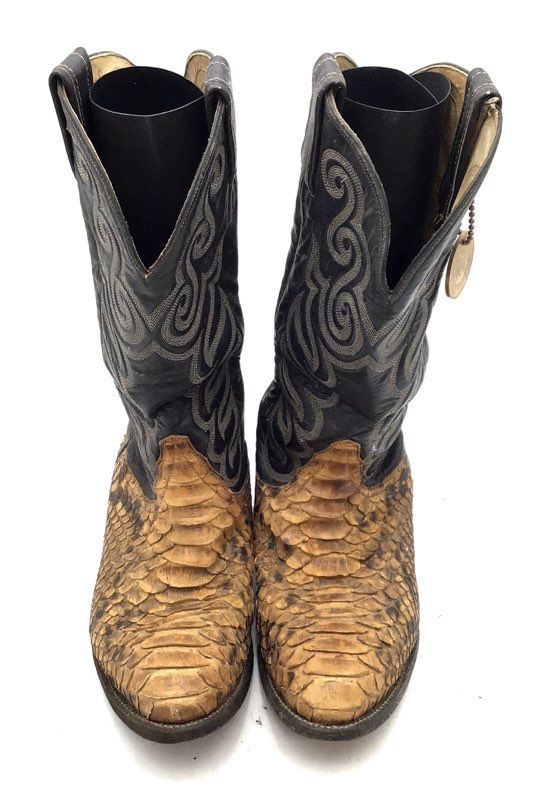 Tony Lama 8116 Snakeskin Leather Western Cowboy Boots Men's Size 8 EE