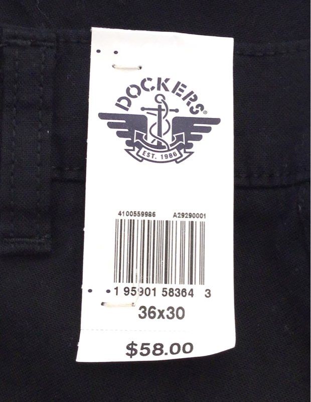 NWT Dockers Men's Black Straight Jeans - Size 36x30