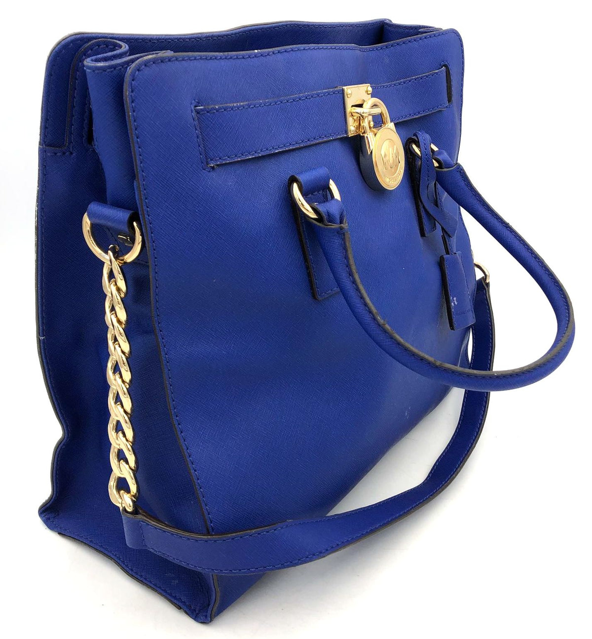 Authentic Michael Kors Women&#39;s Cobalt Blue Leather Luxury Tote Bag- COA Included