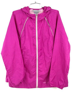 Free Country Women's Pink Hooded Full Zip Rain Jacket - Size XL