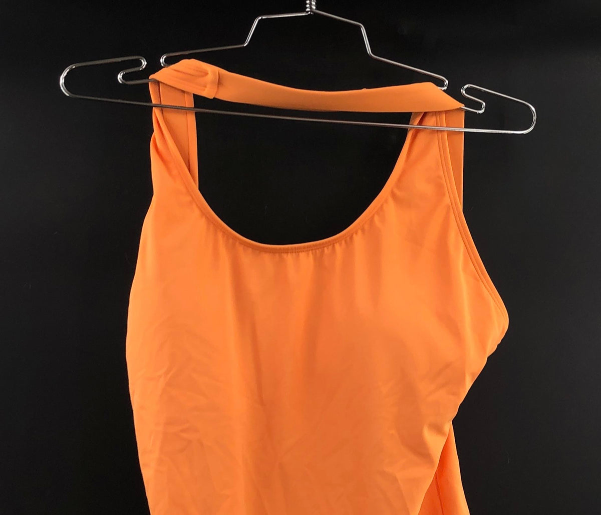 Andie Women's The Tulum One Piece Swimsuit Paya Orange Recycled Sz L NWT