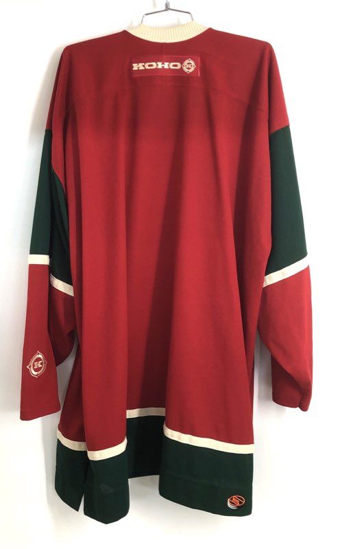 Vintage Y2K KOHO Men's Minnesota Wild NHL Hockey Jersey Red Lace Up Canada Jumbo