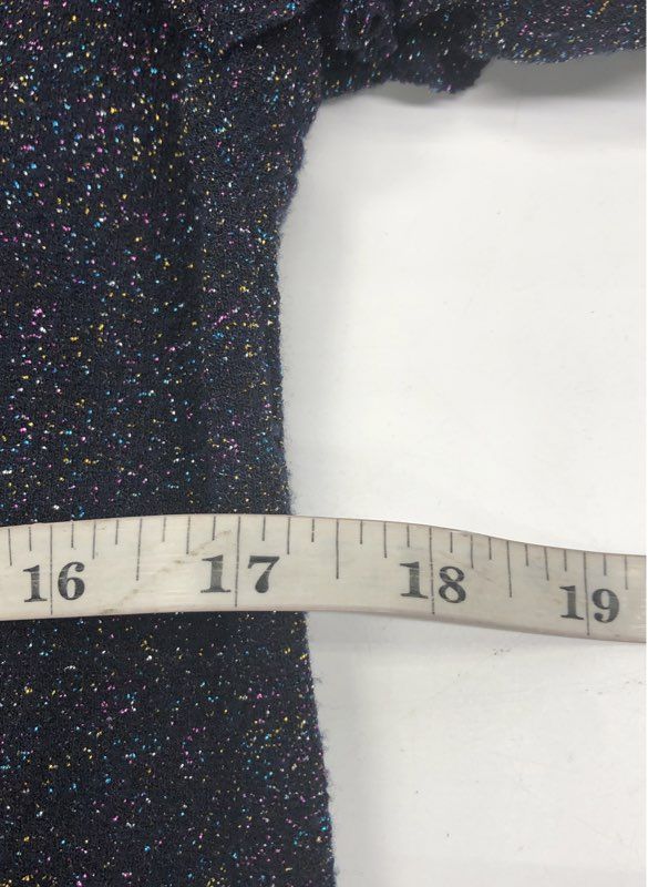 Zara Trafaluc Women's Futurist Black Multicolor Sparkle Ruffle Sleeve Dress Sz S