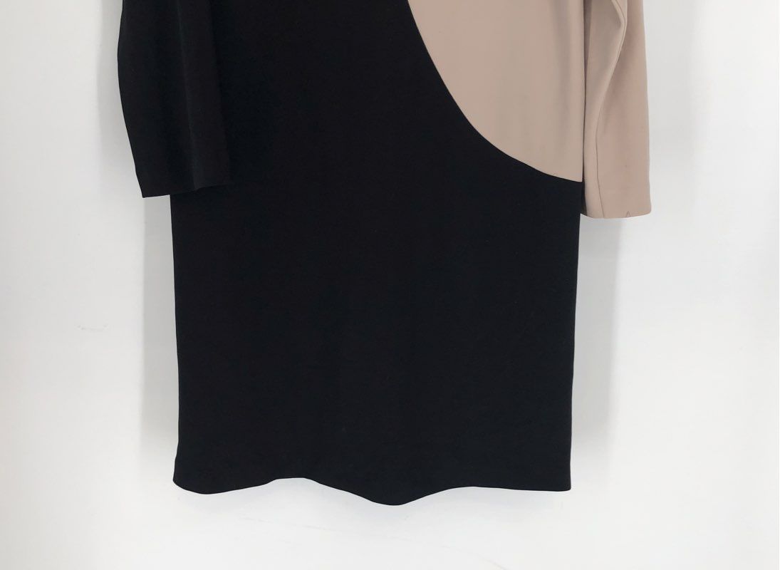 Joseph Ribkoff Women's NWT Colorblock Mock Neck Sheath Dress Black Sand Sz 8