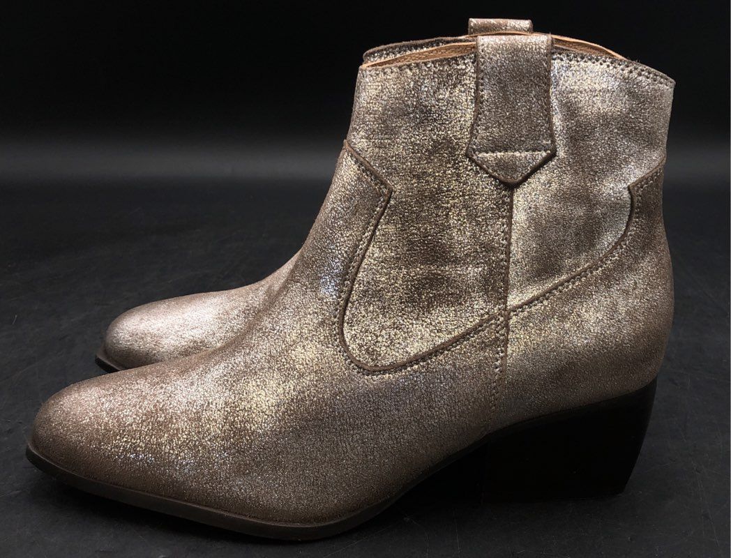 Seychelles Upside Pewter Metallic Ankle Boots NWT Women's Size 6.5