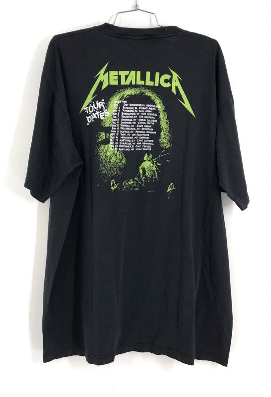 Heavy Metal Men&#39;s Black Cotton Metallica Damaged Justice Band T-Shirt - Size 2XL