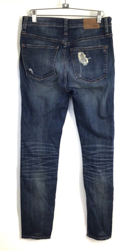 Madewell Women's 9" High-Rise Skinny Jeans Blue Distressed Sz 27