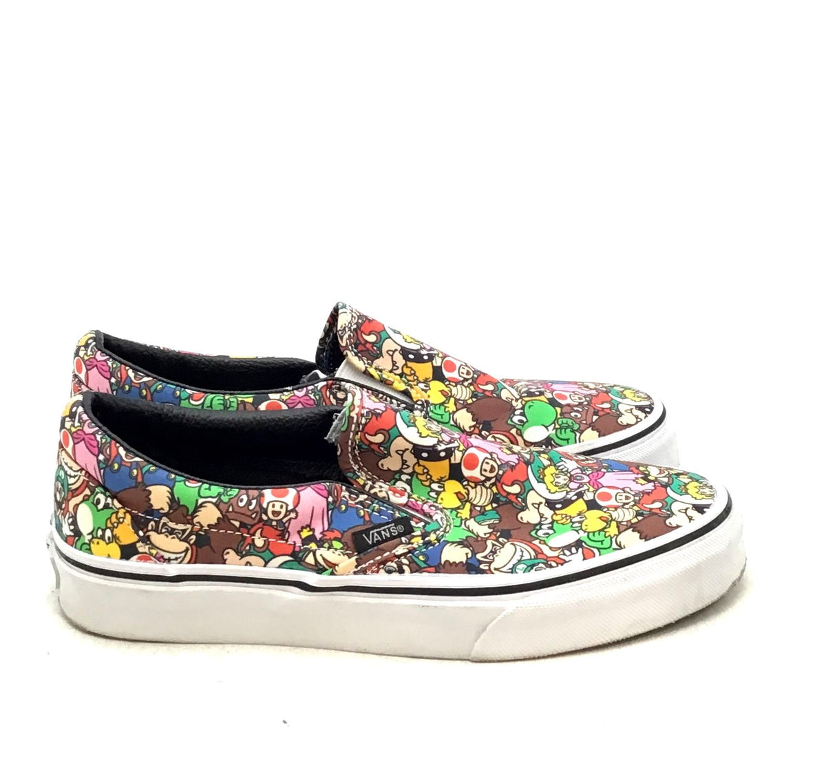 Vans Women&#39;s Off The Wall Multicolor Super Mario Bros Casual Slip-On Shoes- Sz 7