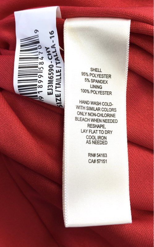 Eliza J Women's Red Sheath Dress Bow Shoulder V-Neck NWT Size 16