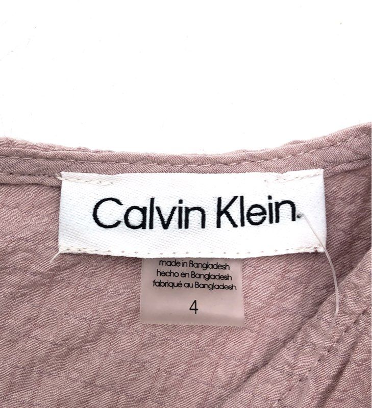 Calvin Klein Women's Mauve Textured Sleeveless Wrap Front Jumpsuit NWT Sz 4