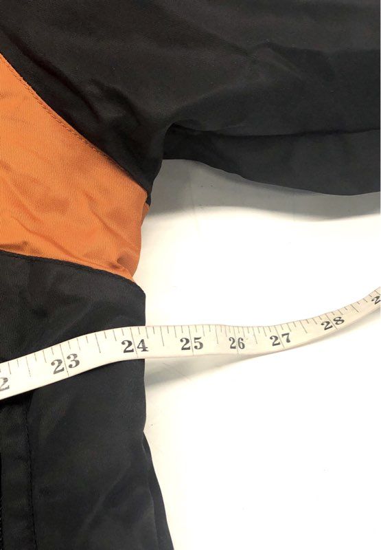 Vintage Harley-Davidson Nylon Bomber Jacket Embroidered Back Logo Orange Sz M