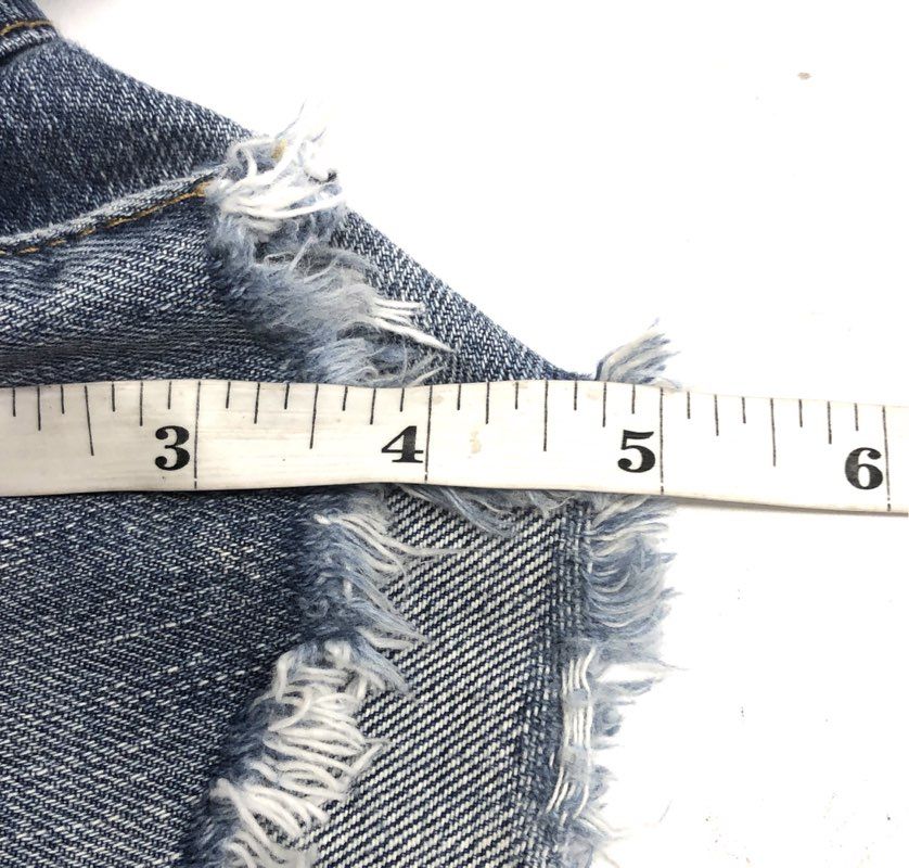 Gap Women's Authentic Best Girlfriend Blue Distressed Denim Shorts Frayed Sz 25