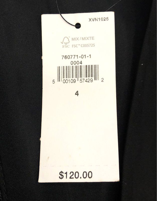 Banana Republic Women's Black Ruched V-Neck Long Sleeve Midi Dress Sz 4 NWT