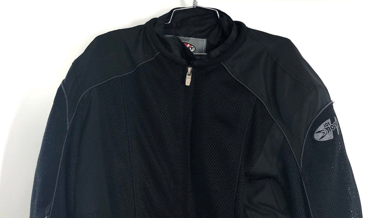 Vintage Y2K Joe Rocket Men's Black Mesh Motorcycle Riding Jacket Padded Sz M
