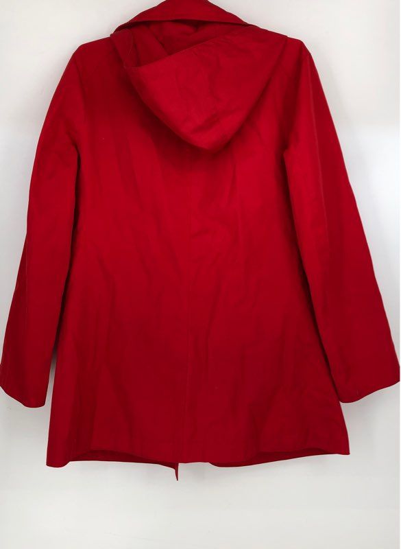 Michael Kors Women&#39;s Red Hooded Collared Trench Coat - Size Large