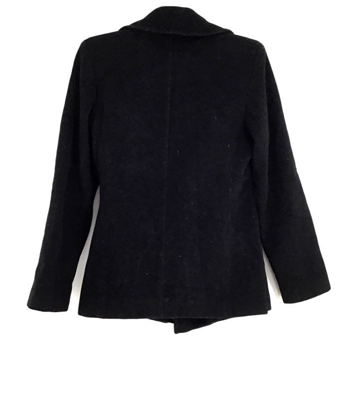 Calvin Klein Women&#39;s Black Notch Lapel Pea Coat - Size 2