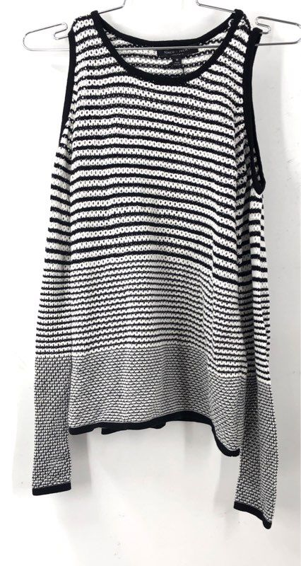 NWT Romeo + Juliet Women's Black White Striped Cotton Sweater - Size M