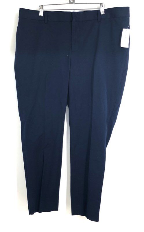 Crown & Ivy Women's Cary Fly Front Pants Lot of 2 Navy Khaki NWT Sz 18W