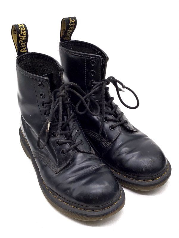 Dr Martens 1460 Black Smooth Leather 8-Eye Combat Boots Size UK 8