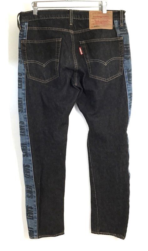 Levi's Men's Hi-Ball Taper Jeans Black Side Logo Stripe Denim Sz 36x30