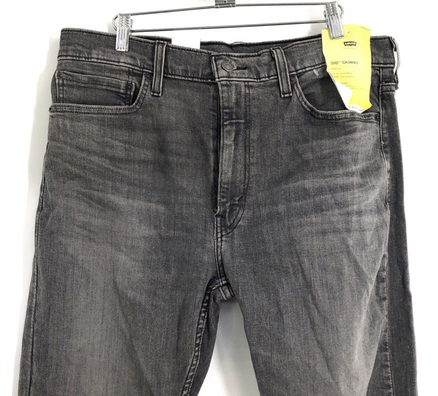 Levi's Men's 510 Skinny Jeans Gray Performance Stretch Flex WaterLess Sz 36x32