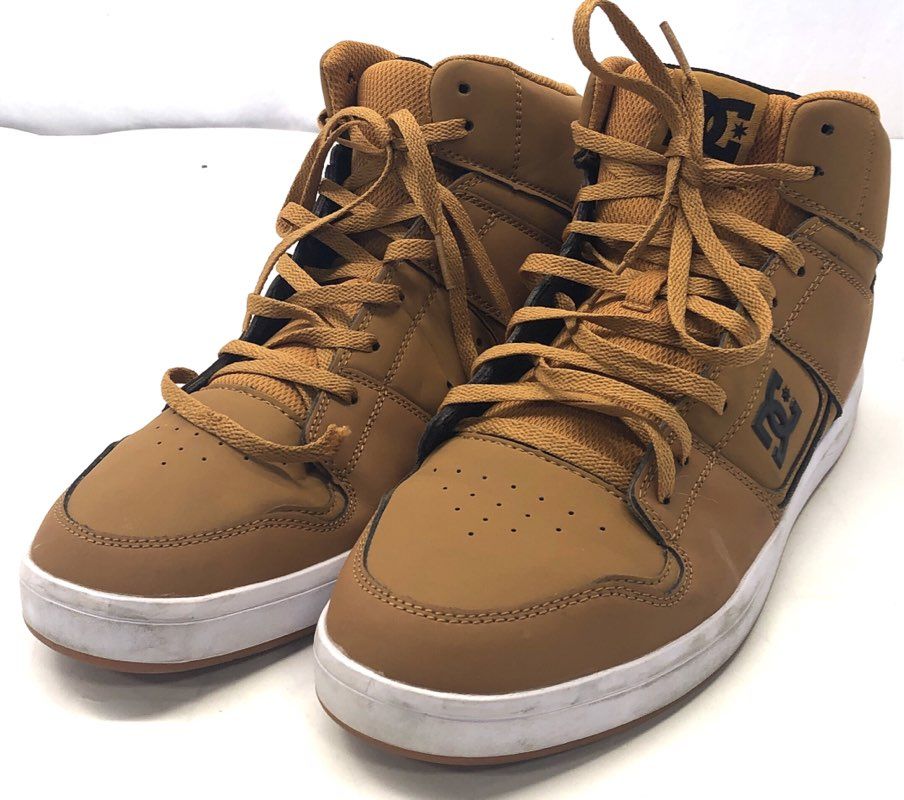 DC Shoes Cure Hi Top Wheat Brown Leather Skate Sneakers Men's Size 13