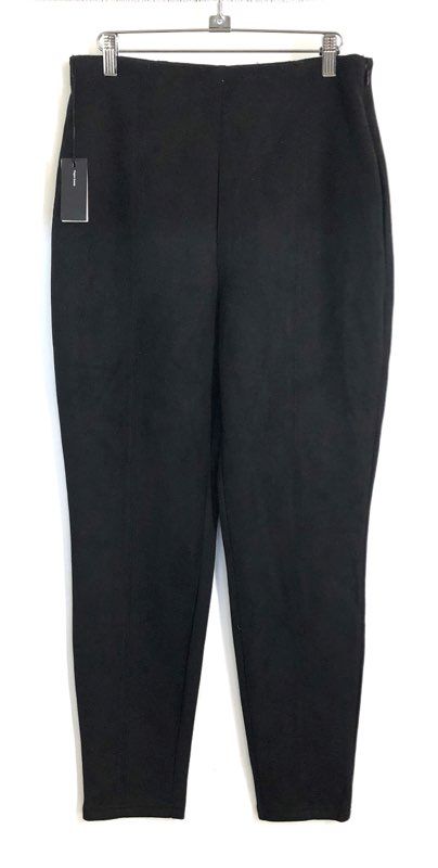 Babaton Women's Black Vegan Suede Sadiki Side Zip Tapered Pants Size 12 NWT