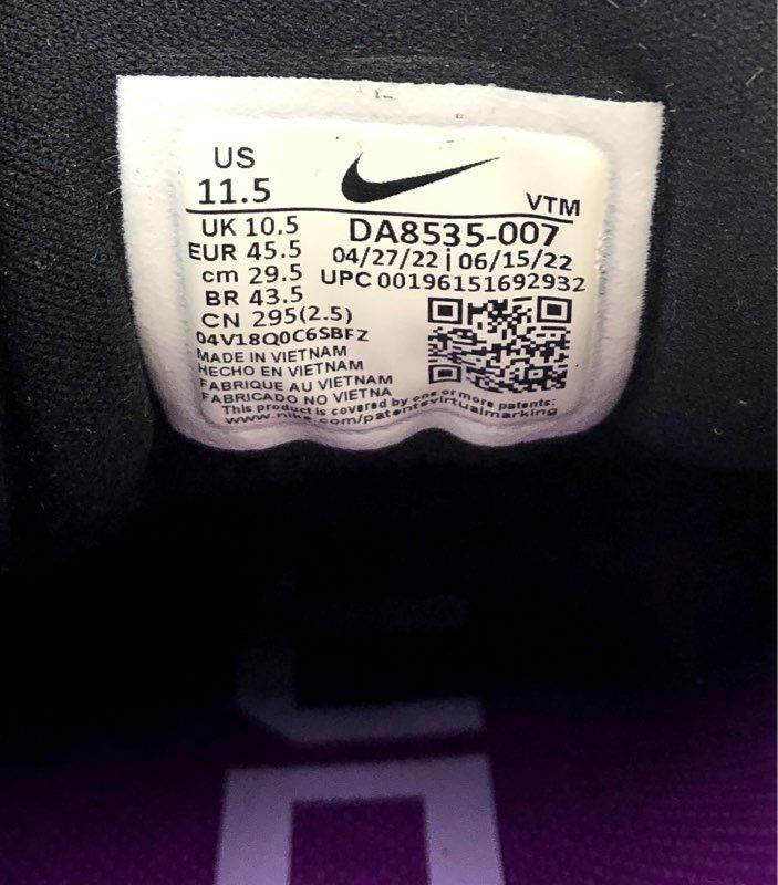 Nike Air Zoom Structure 24 Black Hyper Violet Running Shoes Men's Size 11.5