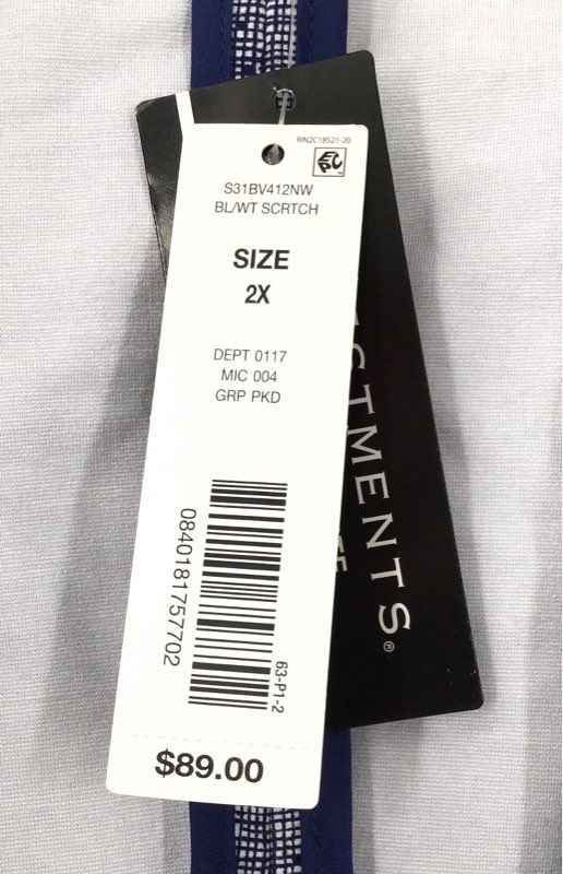 Investments NWT Blue White Textured Stretch Open Front Blazer Jacket Women's 2X